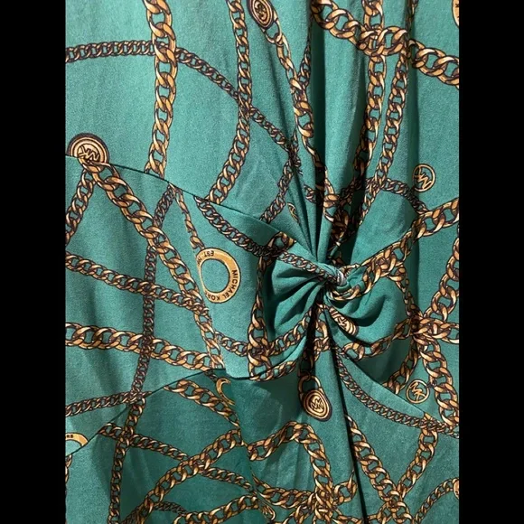 Michael Kors Green and Gold Chain Dress - Picture 2 of 6